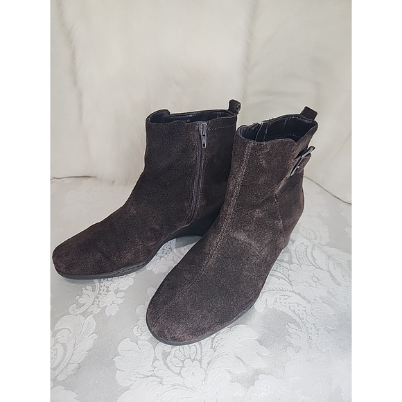 Aerosoles Shoes - Aerosoles Entourage Suede Wedge Boots,brown, Sz8.5,EUC